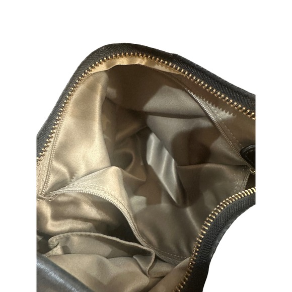 Coach Carly Large Black Leather Hobo Shoulder Bag Gold Hardware Turnlock Closure - Picture 13 of 13